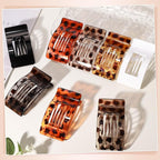 Obeoby 8 PCS Flat Hair Clips for Women, Strong-Hold French Flat Claw Clips for Thin Thick Hair Barrettes Medium Accessories (Tortoiseshell)