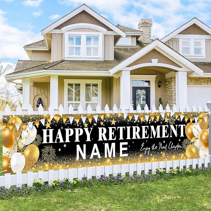 Happy Retirement Banner, Personalized Retire Banner by Unknown