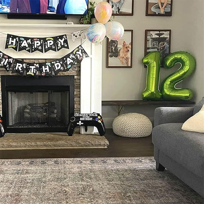 Green 2 Balloons, 40 Inch Giant Helium Foil Number 0-9 Green Birthday Balloon - Image 5