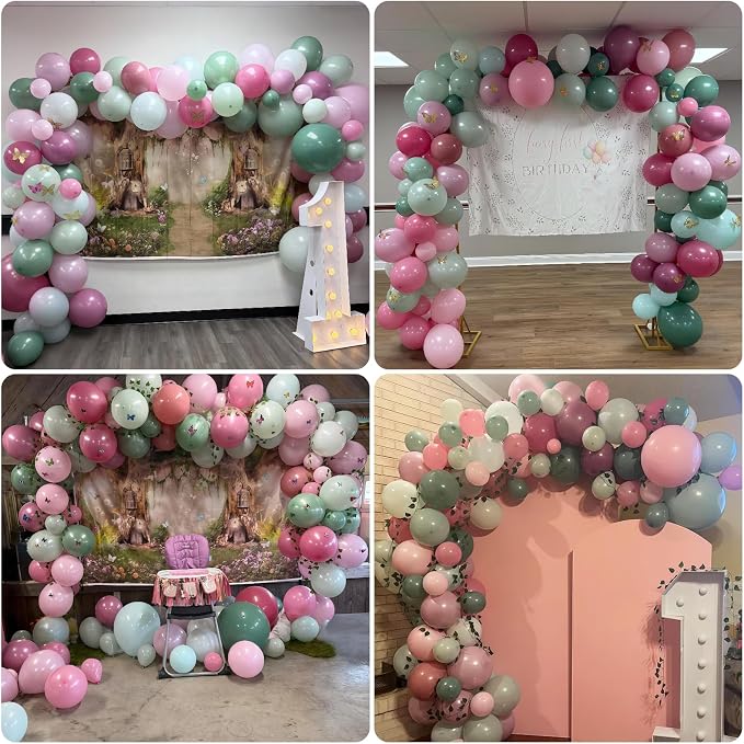 Fairy Balloon Arch Kit 120Pcs Sage Green Pink Purple Balloons Garland Dusty - Image 7