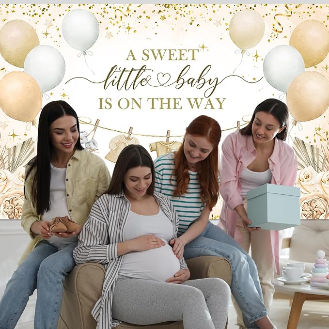 Boho Baby Shower Banner Neutral Gold Baby Shower Party Decorations A Sweet - Image 6