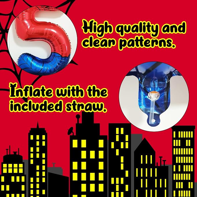40 Inch Giant Spider Theme Number Foil Balloons - Image 6