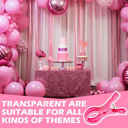 LemonRoad 10 Pack Large Balloon Arch Clips Plastic Transparent Backdrop Spring - Image 6