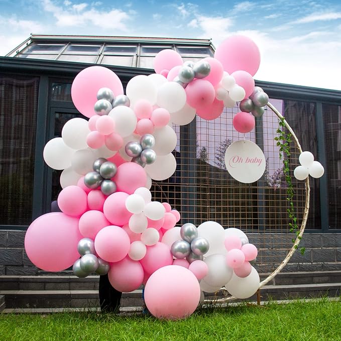 120Pcs 5 Inch Metallic Silver Balloons, Metallic Chrome Silver Latex Balloons - Image 6