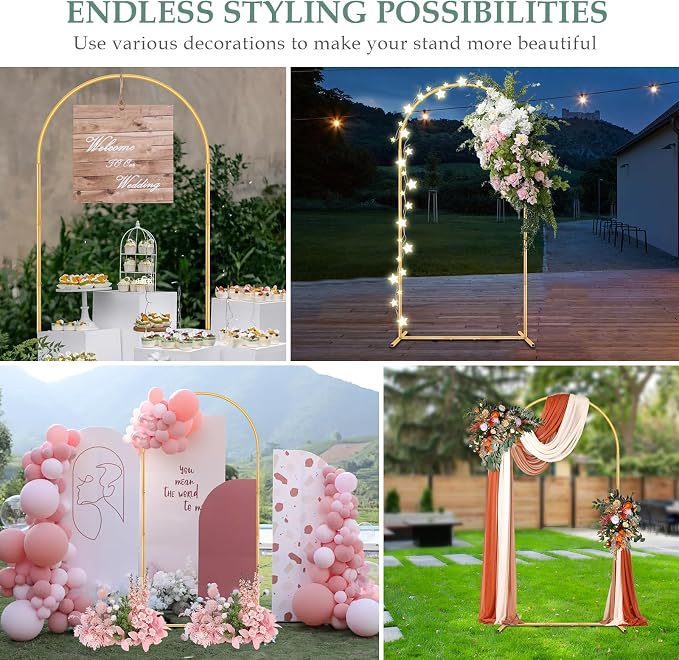 WellSign 7.2FT Metal Balloon Arch Backdrop Stand - Image 3