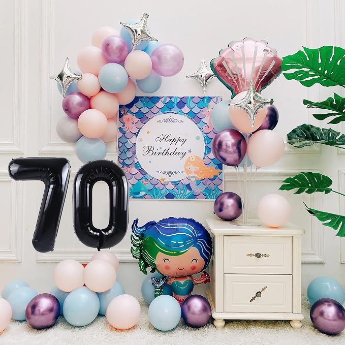 40 inch Number Balloon 0-9 Black Large Number 70 Balloons, Digital Balloons - Image 2