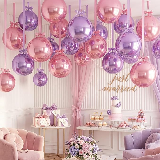 Jenaai 30 Set Round Foil Balloons Bulk 22 Inch 4d Metallic Giant Balloons Set - Image 7