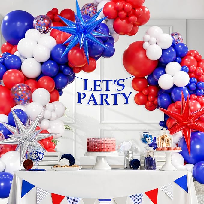 Red White and Blue Balloon Garland Arch Kit - Image 8