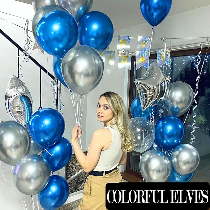 12 Inch 100 Pcs Latex Metallic Chrome Balloons Helium Shiny Thicken Balloons - Image 6