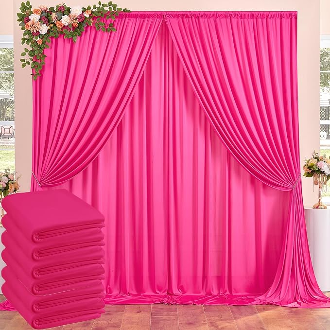 30ftx10ft Wrinkle Free Fuchsia Backdrop Curtains by ENJOYYOURPARTY