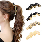 Rhinestone Banana Hair Clips for Women - 4Pcs Sparkly Crystal Ponytail Holders for Medium Hair, Non-Slip Hair Accessories for Half-Up Styling, Dressy for Daily & Party (NOT for Thick Hair)