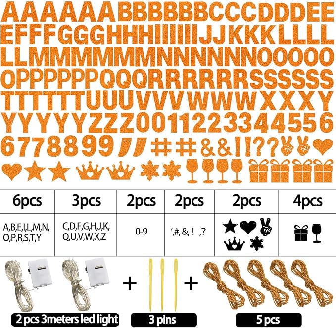 175Pcs DIY Glitter Customizable Banner Kit Custom Banners DIY Happy Birthday - Image 3
