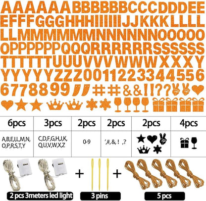 175Pcs DIY Glitter Customizable Banner Kit Custom Banners DIY Happy Birthday - Image 3