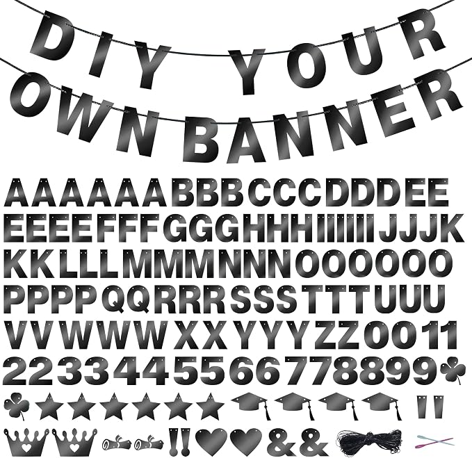 131 PCS Custom Banner DIY Letter Banners Personalized Banner | Make Your Own by Unknown