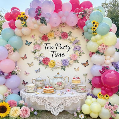 154Pcs Spring Wildflower Balloons Arch Garland Kit | Pastel Color Balloons - Image 3