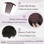 BARSDAR Dark Brown Ponytail Extension - 10 Inch Short Wavy Drawstring Ponytail Hair Extensions for Women - Synthetic Comb Clip in Ponytail Hairpieces Fake Pony Tails - Dark Brown