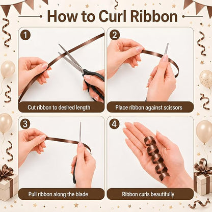 BEISHIDA 500 Yards Matte Coffee Curling Crimped Ribbon Balloon String Ribbons - Image 3