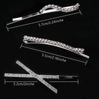 16 Pieces Rhinestone Bobby Pins, Fancy Metal Hair Clips, Crystal Shiny Barrettes, I S X Shaped Diamond Hair Accessories for Women Girls Wedding Prom Party (Silver)