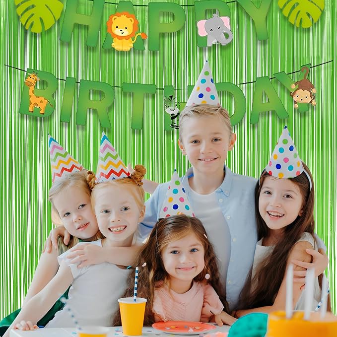 Lime Green Streamers Party Backdrop - Image 2