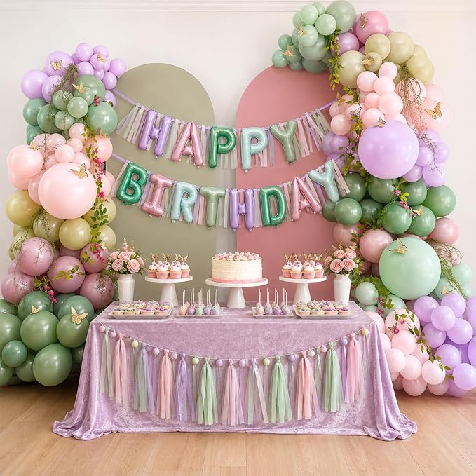 Fairy Balloon Arch Kit 120Pcs Sage Green Pink Purple Balloons Garland Dusty - Image 4