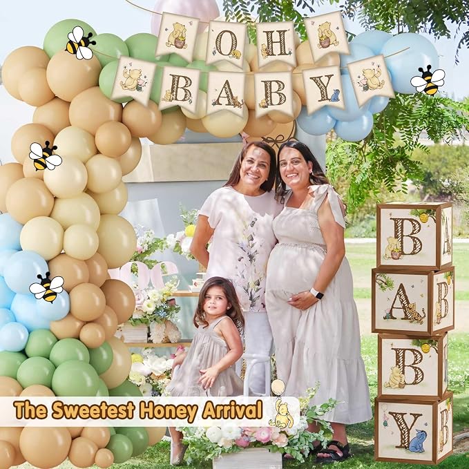 Classic Winnie Bear Baby Shower Decorations, Neutral All-In-One Pooh Baby - Image 6