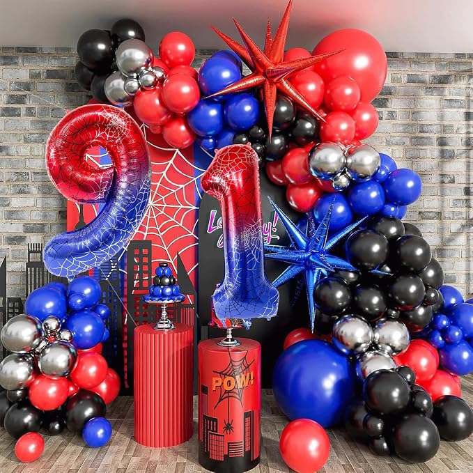 40 Inch Spider Theme Number Foil Balloons, Large Number 19 Balloons - Image 6
