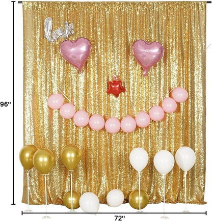 Poise3EHome Gold Sequin Backdrop, 6FT x 8FT Glitter Curtain - Image 10