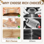 Rich Choices Real Human Hair Toppers for Women With Bang 100% Remy Human Hair Topper for Thinning Hair Clip in Silk Base Hair Topper 14 Inch #18P613 Ash Blonde Mix Bleach Blonde