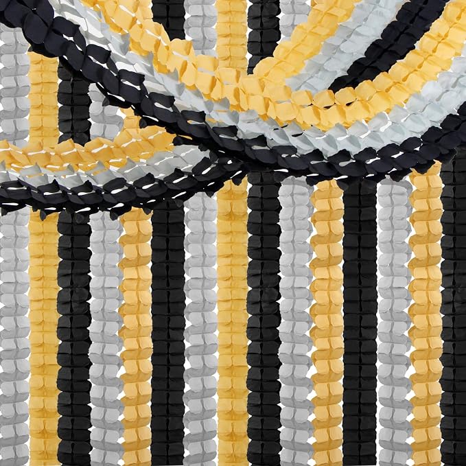 Black-Gold Silver Party-Decorations Streamers Garland - 157Ft Graduation - Image 7