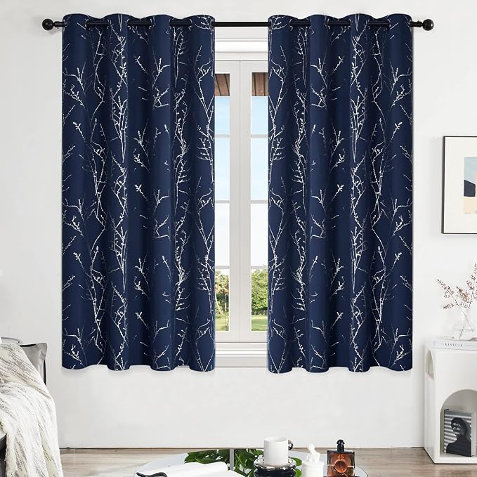 Deconovo Living Room Curtains 63 Inches Long, Thermal Insulated, Room Darkening - Image 2