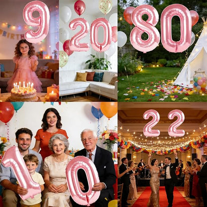 40 Inch Number 80 Balloons for 80th Birthday Party Decorations, 0-100 Jewelry - Image 7