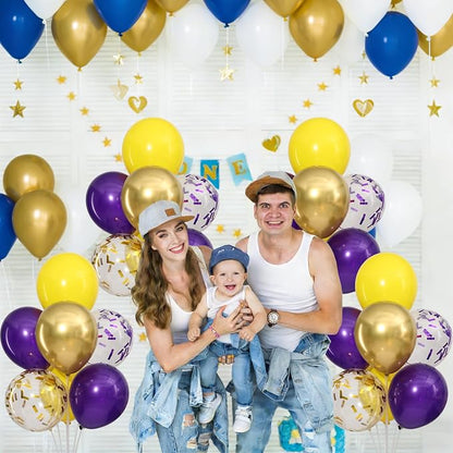 4 Sets Purple Gold Yellow Balloons Stand Kit - Image 9