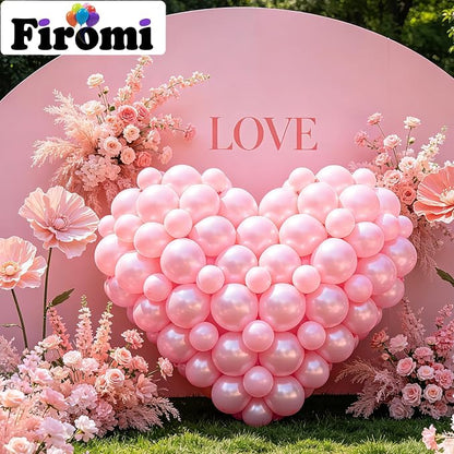 Firomi Pearl Light Pink Balloons 5-inch 100 Pack | Shiny Small Thicken Latex - Image 3