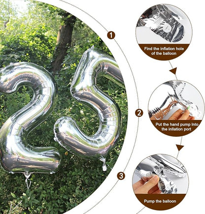 2 Balloon 40 inch Silver Number Balloons - Image 6