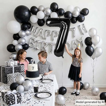 Black Number 7 Balloon 40 Inch, Foil Digit - Image 2