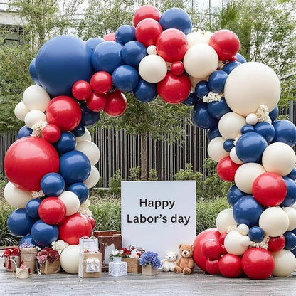 Red White Blue Balloons Arch kit 4th of July Navy Royal Blue Red Sand White - Image 5