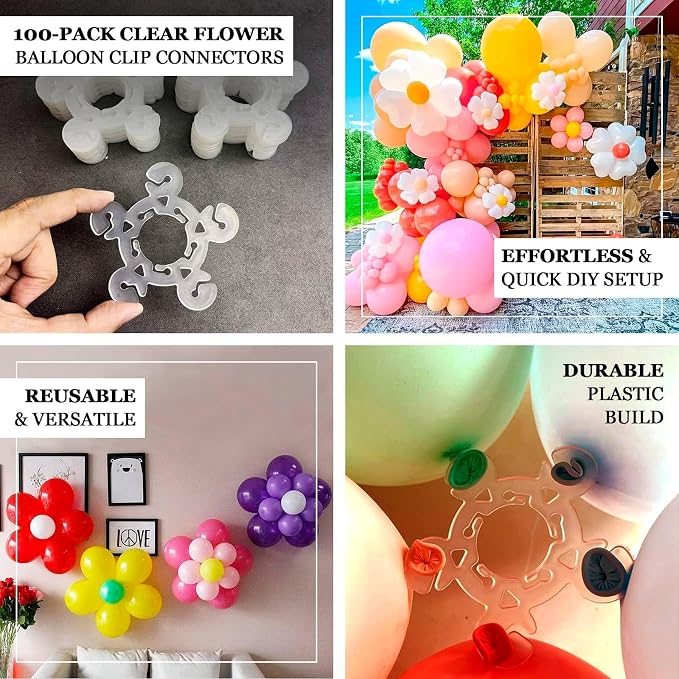 Efavormart 100-Piece Flower Balloon Clip Connectors - Image 4