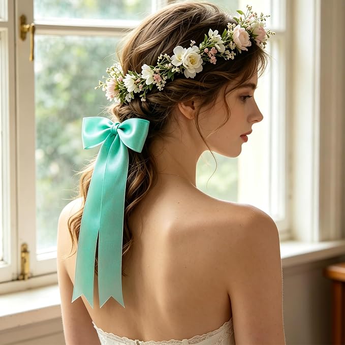 1In 30Yards Mint Blue Satin Ribbon - Image 8