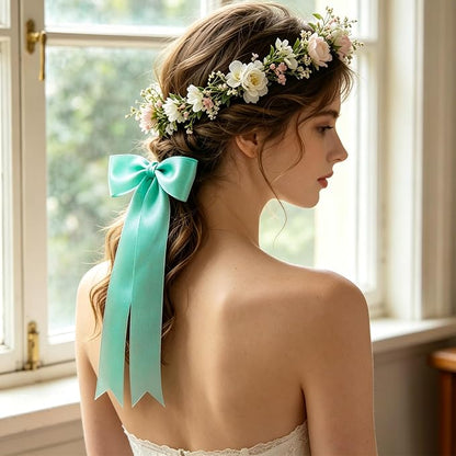 1In 30Yards Mint Blue Satin Ribbon - Image 8