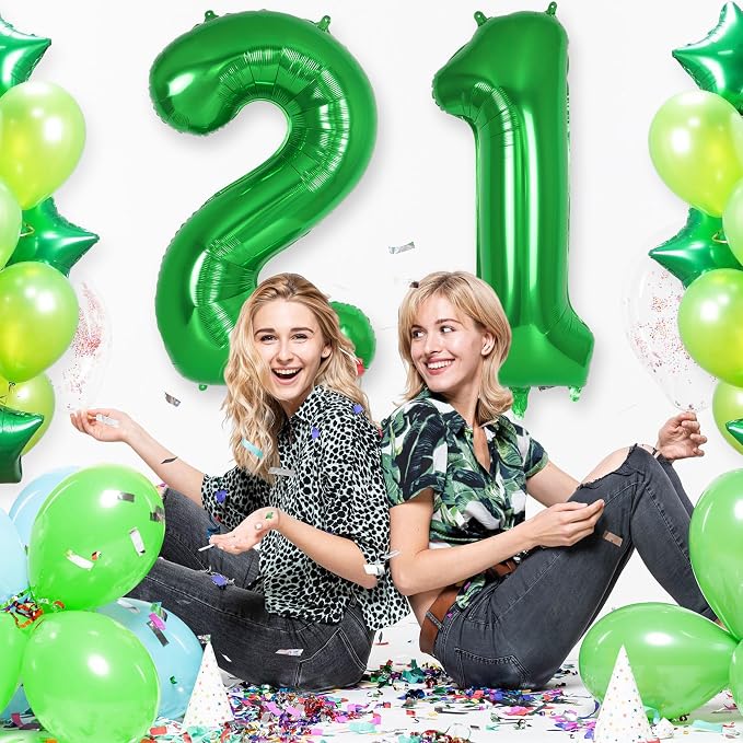 Dark Green Number 1 Balloon 40 Inch, Big Large Foil Helium Number Balloons - Image 5
