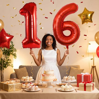 YPSelected 32 Inch Large Foil Helium Number Balloon Birthday Wedding Party 0-9 - Image 2