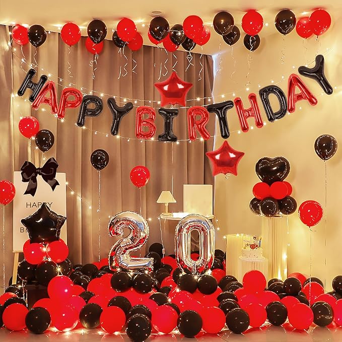 CANREVEL Happy Birthday Banner Decorations + 8Pcs Star Balloons, - Image 4
