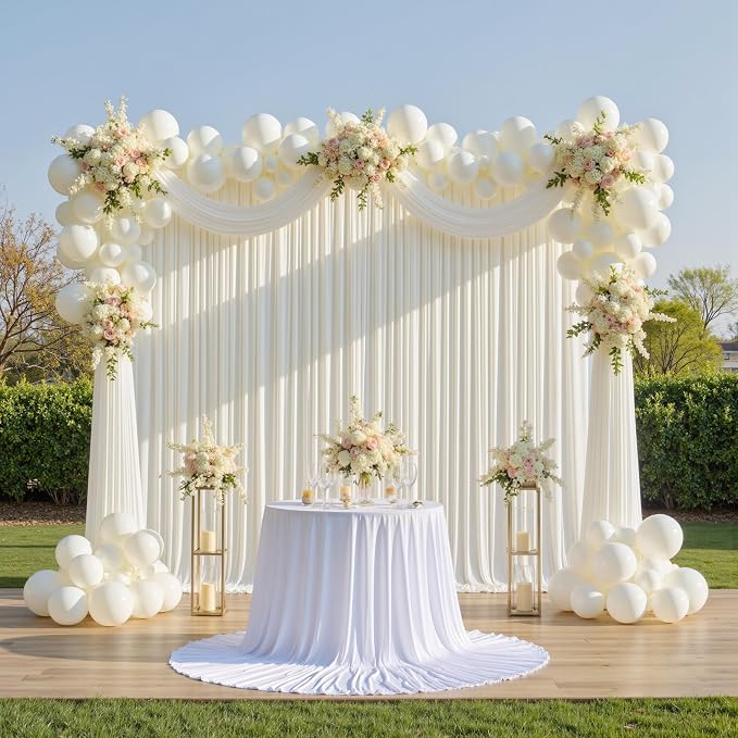 40ft×12ft Ivory Backdrop Curtain - Image 8
