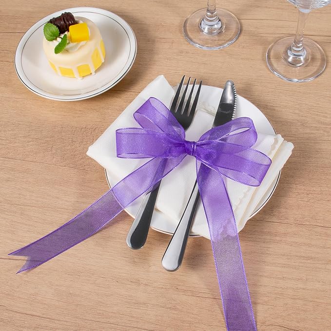 Sheer Organza Ribbon 1 Inch Chiffon Ribbons - Image 6