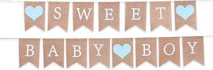 Sweet Baby Boy Burlap Banner - Image 2