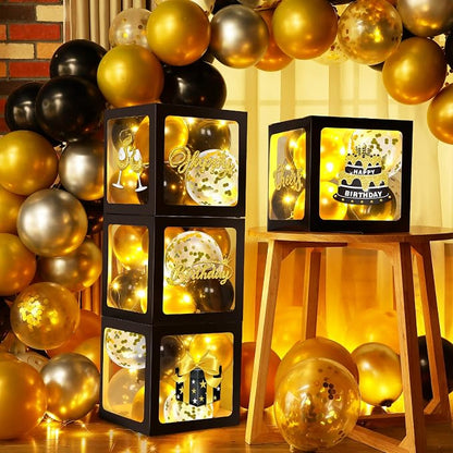 Funrous 51 Pcs Gold and Black Birthday Party Decorations - Image 3