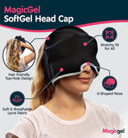 Magic Gel Migraine Ice Head Wrap | Real Migraine & Headache Relief | The Original Headache Cap | Cold, Comfortable, Dark & Cool; Endorsed by Physicians, Loved by Thousands - (Black)