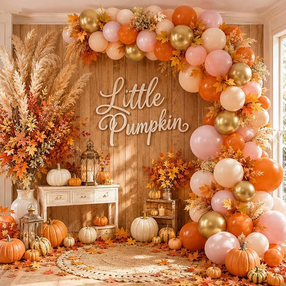 Fall Balloons, Burnt Orange Pink Gold White Balloons - Image 6