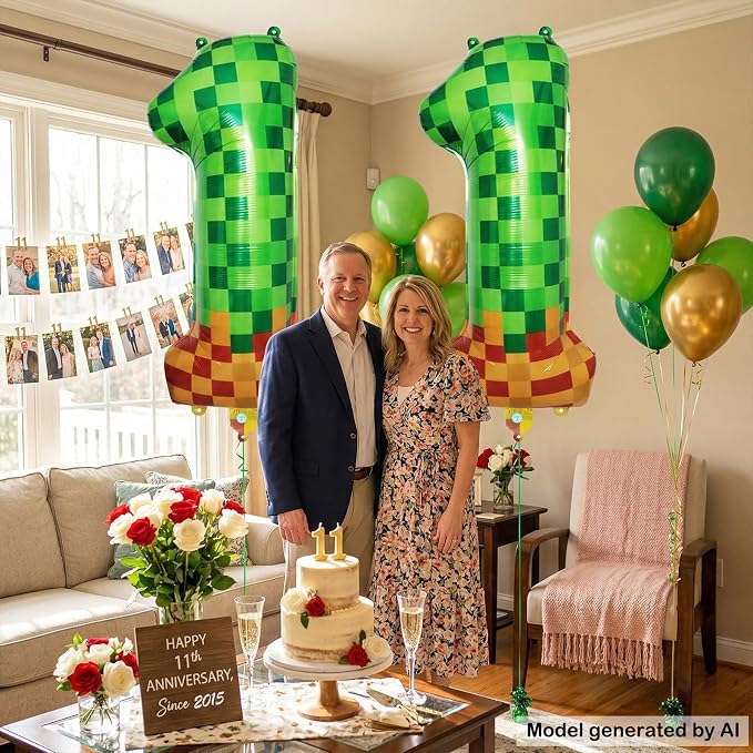40 Inch Pixel Foil Number 11 Balloon - Image 6