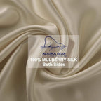 ALASKA BEAR King Size Silk Pillowcase Random Color Silk Scrunchie Gift Set for Beauty Sleep (1, Beige)